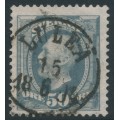 SWEDEN - 1891 50öre bluish grey Oscar II, portions of two crown watermarks, used – Facit # 59avm² SWEDEN - 1891 50öre bluish grey Oscar II, portions of two crown watermarks, used – Facit # 59avm²