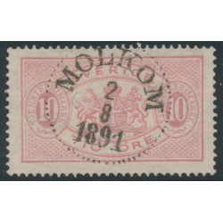SWEDEN - 1885 10öre rose Official (Tjänstemärke), perf. 13, used – Facit # TJ16Ad SWEDEN - 1885 10öre rose Official (Tjänstemärke), perf. 13, used – Facit # TJ16Ad