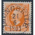 SWEDEN - 1896 25öre red-orange Oscar II, used – Facit # 57a¹ SWEDEN - 1896 25öre red-orange Oscar II, used – Facit # 57a¹