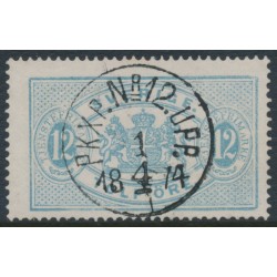 SWEDEN - 1874 12öre pale blue Official (Tjänstemärke), perf. 14, used – Facit # TJ5c1
