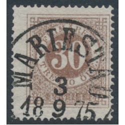 SWEDEN - 1872 30öre orangish brown Ring Type, perf. 14, used – Facit # 25g