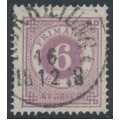 SWEDEN - 1877 6öre reddish lilac Ring Type, perf. 13, ‘line in margin’, used – Facit # 31b v9 SWEDEN - 1877 6öre reddish lilac Ring Type, perf. 13, ‘line in margin’, used – Facit # 31b v9