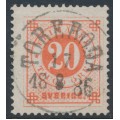 SWEDEN - 1886 20öre pale orange-red Ring Type, perf. 13 with posthorn, used – Facit # 46b SWEDEN - 1886 20öre pale orange-red Ring Type, perf. 13 with posthorn, used – Facit # 46b