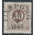 SWEDEN - 1886 30öre brown Ring Type, perf. 13 with posthorn, used – Facit # 47c SWEDEN - 1886 30öre brown Ring Type, perf. 13 with posthorn, used – Facit # 47c