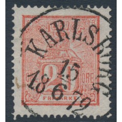 SWEDEN - 1866 20öre red Lying Lion, used – Facit # 16e