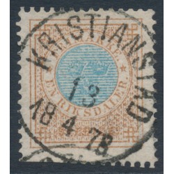 SWEDEN - 1877 1 Riksdaler blue/brown Ring Type, perf. 13, used – Facit # 37