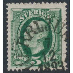 SWEDEN - 1891 5öre deep green Oscar II, pale head, used – Facit # 52b2 SWEDEN - 1891 5öre deep green Oscar II, pale head, used – Facit # 52b2