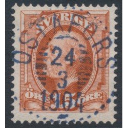 SWEDEN - 1896 15öre red-brown Oscar II, blue cancel – Facit # 55a