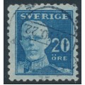 SWEDEN - 1920 20öre blue Gustav V, perf. 4-sides, KPV watermark, used – Facit # 151Cbz SWEDEN - 1920 20öre blue Gustav V, perf. 4-sides, KPV watermark, used – Facit # 151Cbz