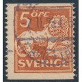 SWEDEN - 1922 5öre brown Lion, type II, perf. 13, no watermark, used – Facit # 142Ea SWEDEN - 1922 5öre brown Lion, type II, perf. 13, no watermark, used – Facit # 142Ea