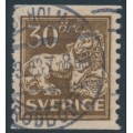 SWEDEN - 1920 30öre brown Lion, perf. 2-sides, lines watermark, used – Facit # 148Acx SWEDEN - 1920 30öre brown Lion, perf. 2-sides, lines watermark, used – Facit # 148Acx