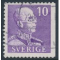 SWEDEN - 1939 10öre violet Gustav V, small numerals, perf. 3-sides (imperf. at right), used – Facit # 269B SWEDEN - 1939 10öre violet Gustav V, small numerals, perf. 3-sides (imperf. at right), used – Facit # 269B