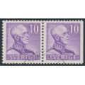SWEDEN - 1939 10öre violet Gustav V, large numerals, 4+3 pair, used – Facit # 273CB2 SWEDEN - 1939 10öre violet Gustav V, large numerals, 4+3 pair, used – Facit # 273CB2