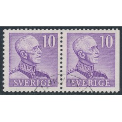SWEDEN - 1939 10öre violet Gustav V, large numerals, 4+3 pair, used – Facit # 273CB2