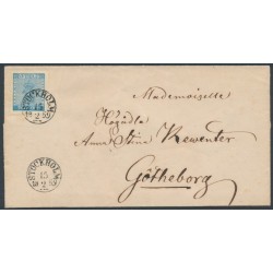 SWEDEN - 1858 12öre light blue Coat of Arms on cover, used – Facit # 9d1