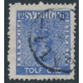 SWEDEN - 1858 12öre bright ultramarine Coat of Arms, used – Facit # 9h1