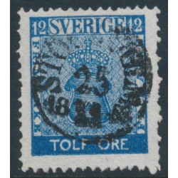 SWEDEN - 1858 12öre deep blue Coat of Arms, used – Facit # 9b1