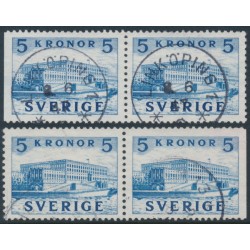 SWEDEN - 1941 5Kr blue Royal Palace pairs, used – Facit # 332BC+332CB SWEDEN - 1941 5Kr blue Royal Palace pairs, used – Facit # 332BC+332CB