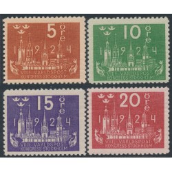 SWEDEN - 1924 5öre to 20öre World Postal Congress, MNH – Facit # 196-199