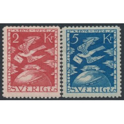 SWEDEN - 1924 2Kr red & 5Kr blue UPU, MH – Facit # 224+225