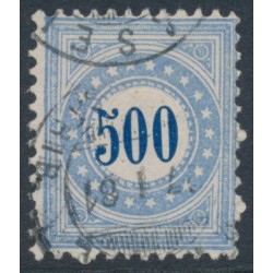 SWITZERLAND - 1878 500c blue/grey-blue Postage Due (inverted frame type I), used – Mi # P9IKaa