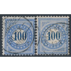 SWITZERLAND - 1878 100c grey-blue Due (upright & inverted frames type I), used – Mi # P8INaa + P8IKaa