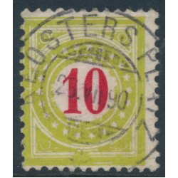 SWITZERLAND - 1888 10c red/yellow-green Postage Due, frame type I, used – Zumstein # P18CIK