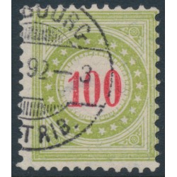 SWITZERLAND - 1892 100c red/greenish olive Postage Due, upright frame, used – Zumstein # P21DbN