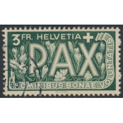 SWITZERLAND - 1945 3Fr green Peace issue, used – Michel # 457
