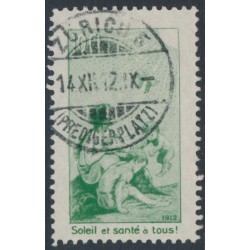 SWITZERLAND - 1912 10cts green Pro Juventute, French text, used – Michel # II SWITZERLAND - 1912 10cts green Pro Juventute, French text, used – Michel # II
