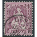 SWITZERLAND - 1867 50c red-lilac Helvetia (Sitzende Helvetia), used – Zumstein # 43b