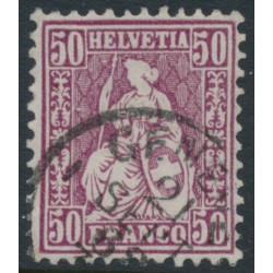 SWITZERLAND - 1867 50c red-lilac Helvetia (Sitzende Helvetia), used – Zumstein # 43b