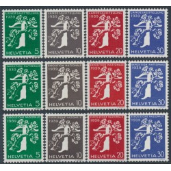 SWITZERLAND - 1939 Swiss National Exhibition set of 12, MNH – Michel # 344-355
