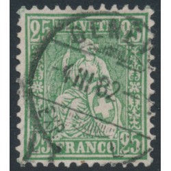 SWITZERLAND - 1881 25c green Helvetia, granite paper, used – Zumstein # 49