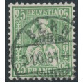 SWITZERLAND - 1881 25c green Helvetia, granite paper, used – Zumstein # 49