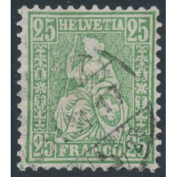 SWITZERLAND - 1881 25c green Helvetia, granite paper, used – Zumstein # 49