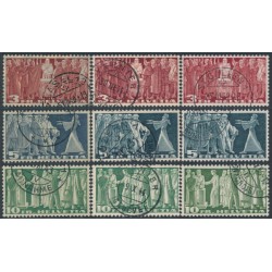 SWITZERLAND - 1938 3Fr-10Fr Definitives on different papers, used – Michel # 328-330 SWITZERLAND - 1938 3Fr-10Fr Definitives on different papers, used – Michel # 328-330