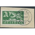 SWITZERLAND - 1940 20c green Airmail, chalk paper, smooth gum, used – Michel # 213y