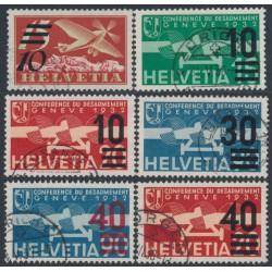 SWITZERLAND - 1935 Airmail overprints, used – Michel # 285-286+291-293+310 SWITZERLAND - 1935 Airmail overprints, used – Michel # 285-286+291-293+310