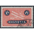 SWITZERLAND - 1937 45c red/ultramarine Airmail, grilled gum, used – Michel # 183z