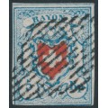 SWITZERLAND - 1851 5Rp blue/red Rayon I, used – Zumstein # 17II