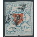 SWITZERLAND - 1851 5Rp blue/red Rayon I, used – Zumstein # 17II