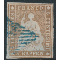 SWITZERLAND - 1854 5Rp brown Helvetia (2nd Munich printing), used – Zumstein # 22A SWITZERLAND - 1854 5Rp brown Helvetia (2nd Munich printing), used – Zumstein # 22A