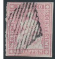 SWITZERLAND - 1855 15Rp rose Helvetia (green thread, early Bern), used – Zumstein # 24B