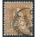 SWITZERLAND - 1863 60c bronze Sitting Helvetia (Sitzende Helvetia), used – Zumstein # 35