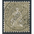 SWITZERLAND - 1864 1Fr gold Sitting Helvetia (Sitzende Helvetia), used – Zumstein # 36c