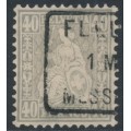 SWITZERLAND - 1878 40c grey Sitting Helvetia (Sitzende Helvetia), used – Zumstein # 42a