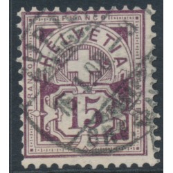 SWITZERLAND - 1906 15c brown-purple Numeral, crosses watermark, used – Zumstein # 85b