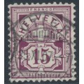 SWITZERLAND - 1906 15c reddish brown-purple Numeral, crosses watermark, used – Zumstein # 85a