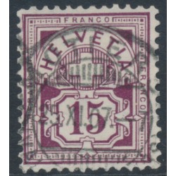 SWITZERLAND - 1906 15c reddish brown-purple Numeral, crosses watermark, used – Zumstein # 85a